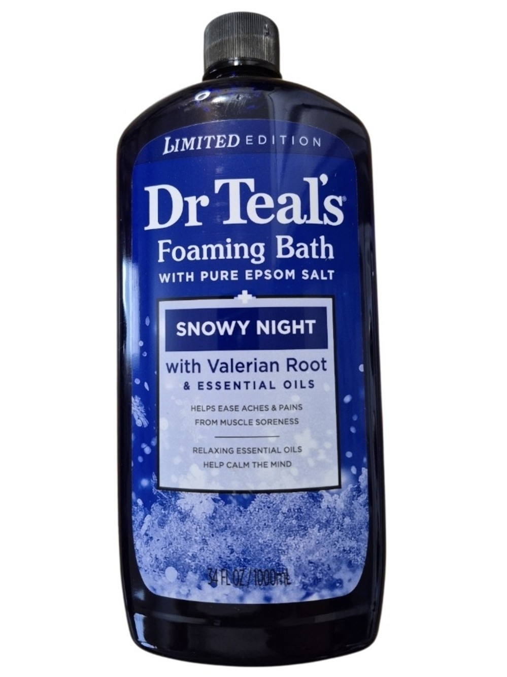 Dr Teal's Snowy Night Foaming Bath Valerian Root Pure Epsom Salt Limited Ed 34oz